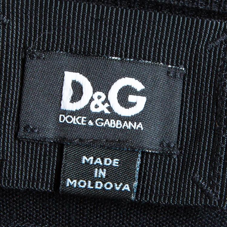 Pre Owned D&G Black Ruffle Detail Cardigan M