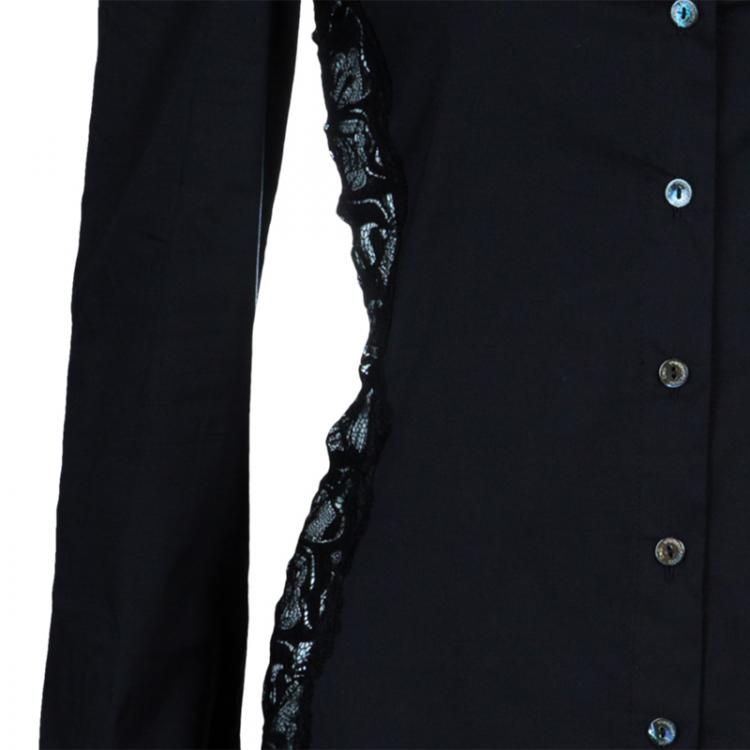 Pre Owned D and G Black Cotton and Lace Dress M