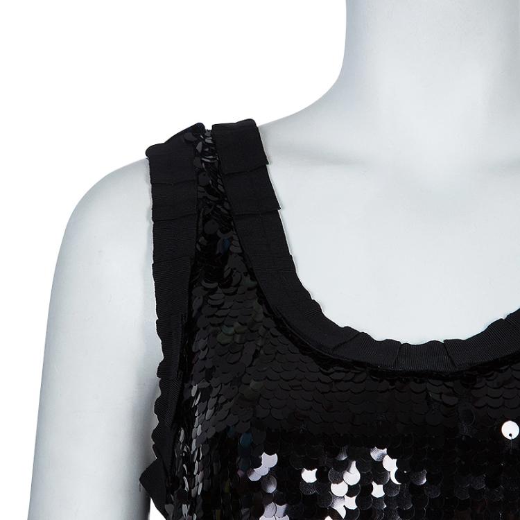 Pre Owned D&G Black Sequin Top L