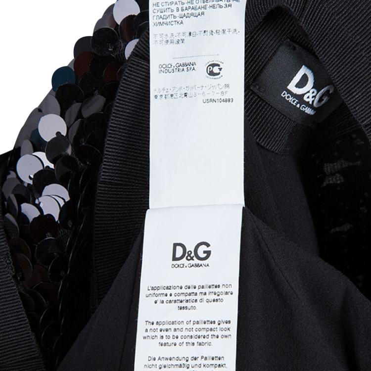 Pre Owned D&G Black Sequin Top L