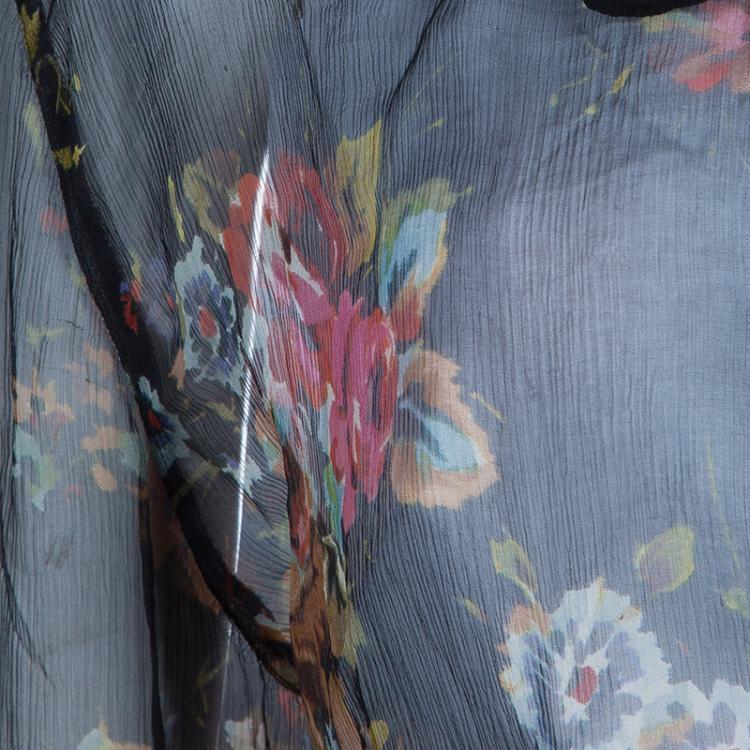 Pre Owned D and G Floral Silk Chiffon Maxi Dress M