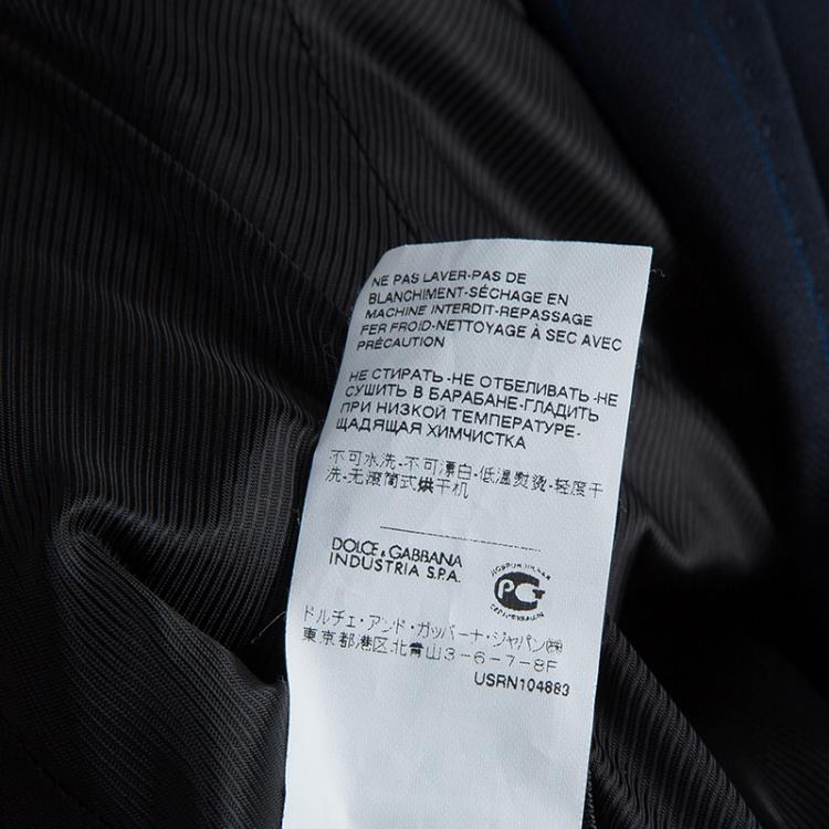 Pre Owned D&G Navy Blue Pinstriped Wool Blazer S
