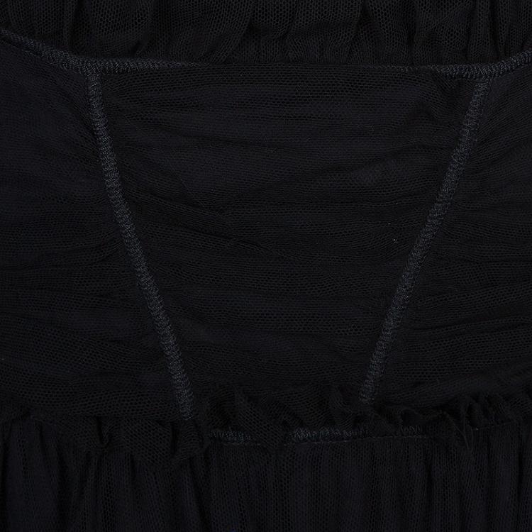 Pre Owned D&G Black Tulle Gathered Dress L