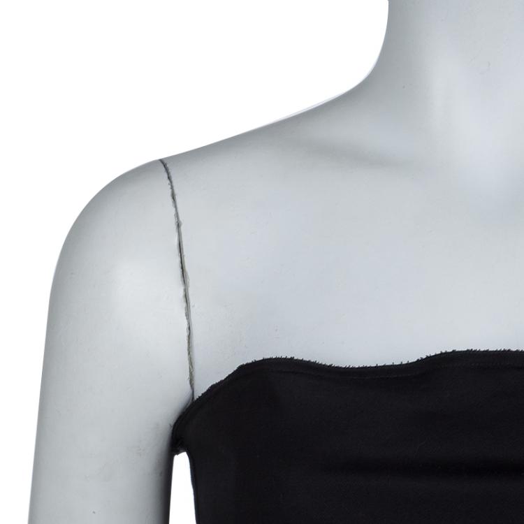 Pre Owned D&G Black Cotton Strapless Dress M