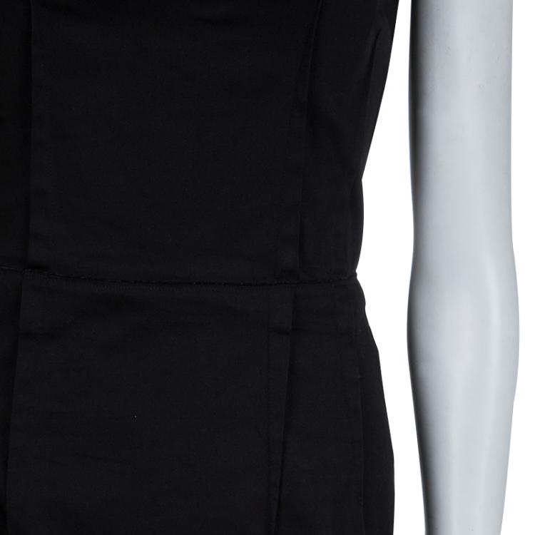 Pre Owned D&G Black Cotton Strapless Dress M