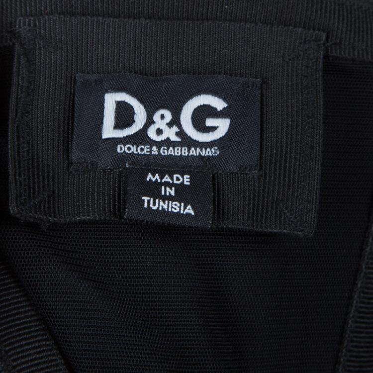 Pre Owned D&G Black Cotton Strapless Dress M