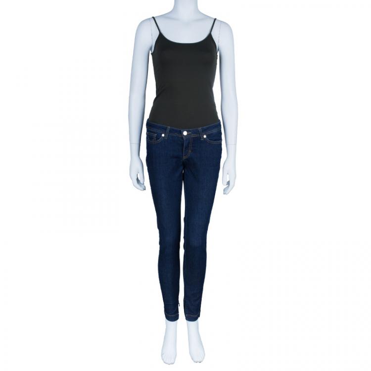 Pre Owned D and G Blue Skinny Zip Hem Denim Pants M