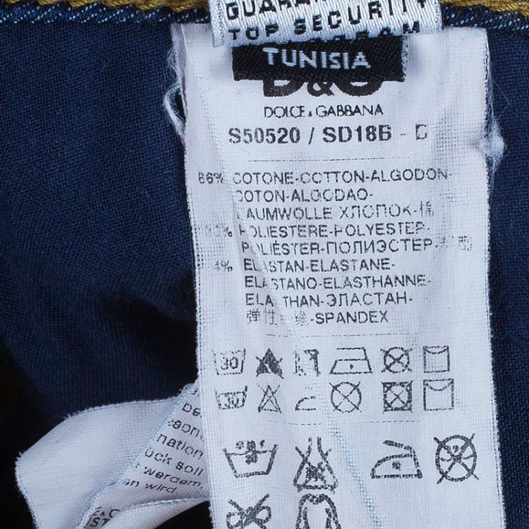 Pre Owned D and G Blue Skinny Zip Hem Denim Pants M