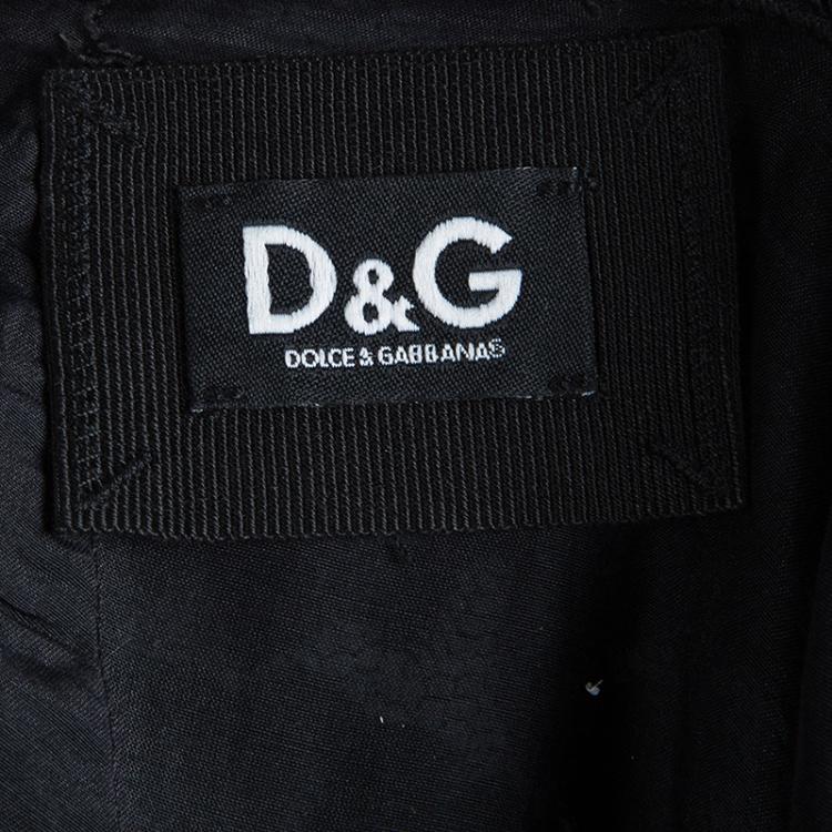 Pre Owned D&G Black Lace Scoop Back Detail Sleeveless  Dress L