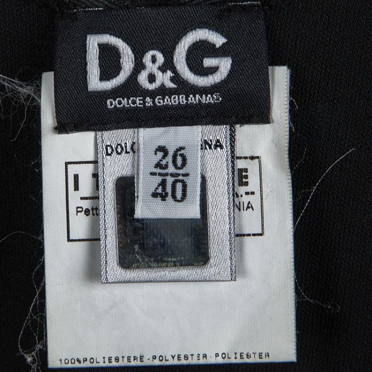 Pre Owned D&G Black Lace Detail Long Sleeve Top S