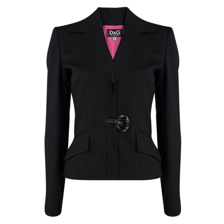 Pre Owned D&G Black Button Detail Notched Collar Blazer S