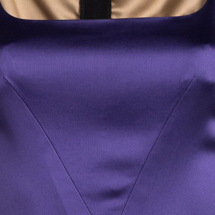 Pre Owned D&G Purple Satin Bodycon Sleeveless Dress M