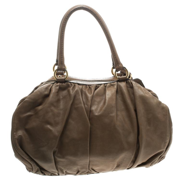 Pre Owned D&G Brown Leather Regina Satchel 
