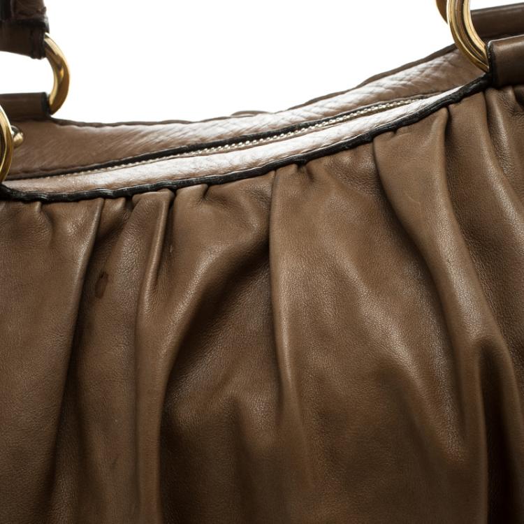 Pre Owned D&G Brown Leather Regina Satchel 