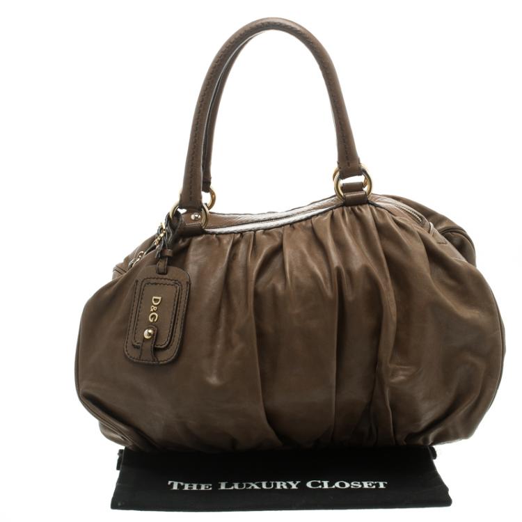 Pre Owned D&G Brown Leather Regina Satchel 