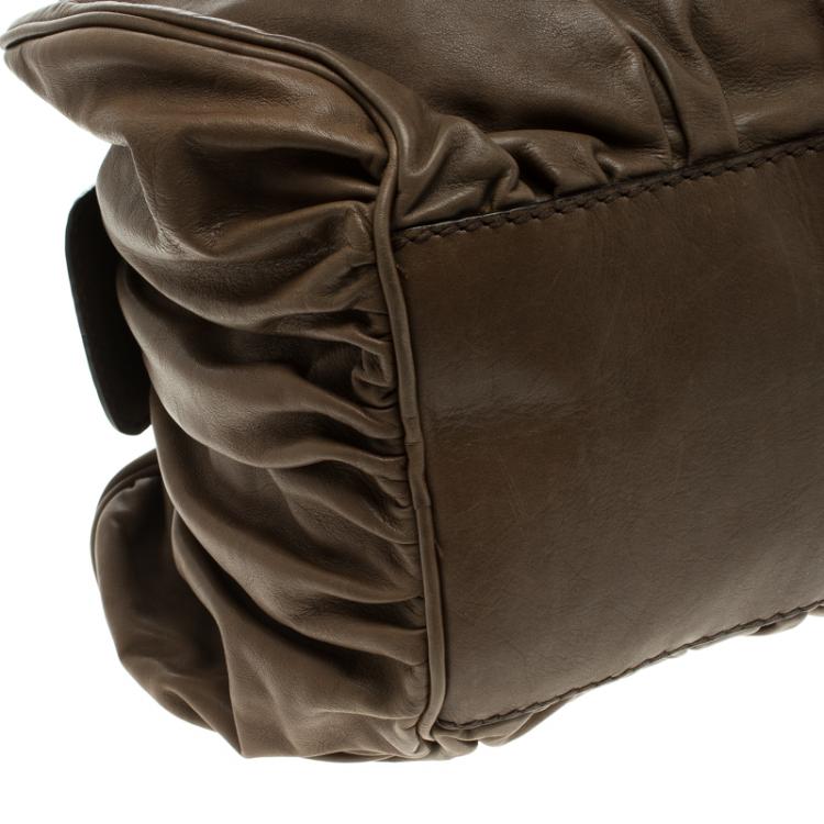 Pre Owned D&G Brown Leather Regina Satchel 
