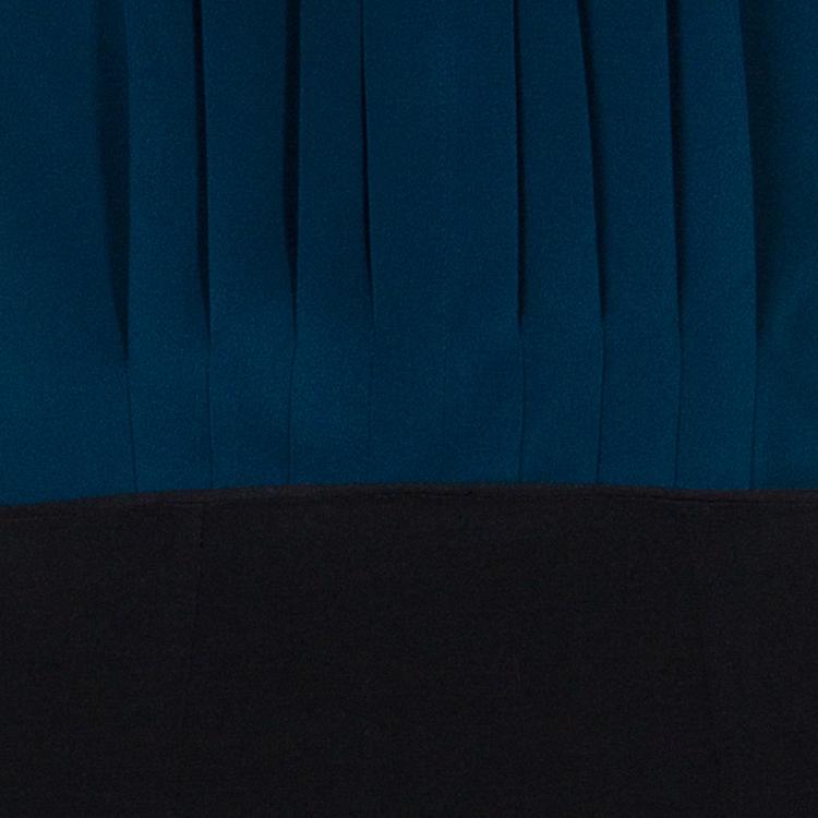 Pre Owned Derek Lam Teal Colorblock Silk Dress M