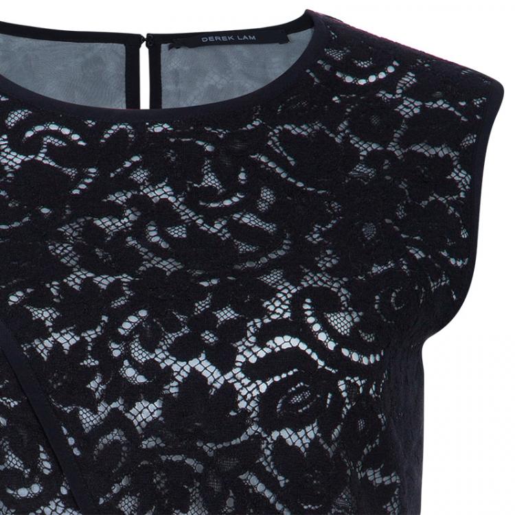 Pre Owned Derek Lam Black Lace Top L