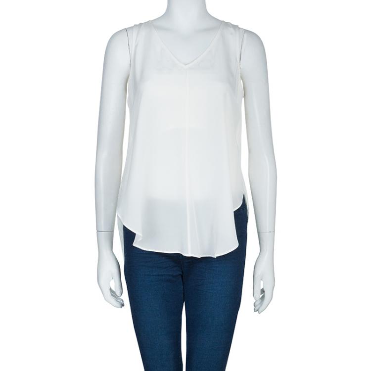 Pre Owned 10 Crosby Derek Lam White High-Low Hem Sleeveless Top S