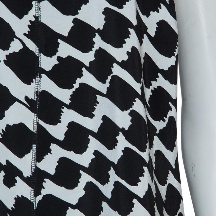 Pre Owned 10 Crosby Derek Lam Monochrome Crossover Strap Sleeveless Top M