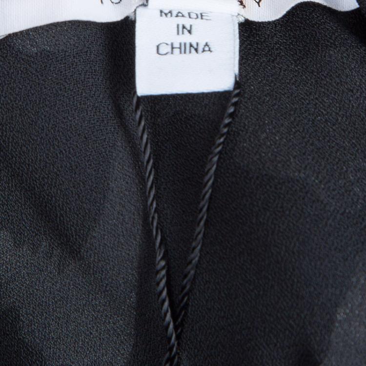 Pre Owned 10 Crosby Derek Lam Monochrome Crossover Strap Sleeveless Top M