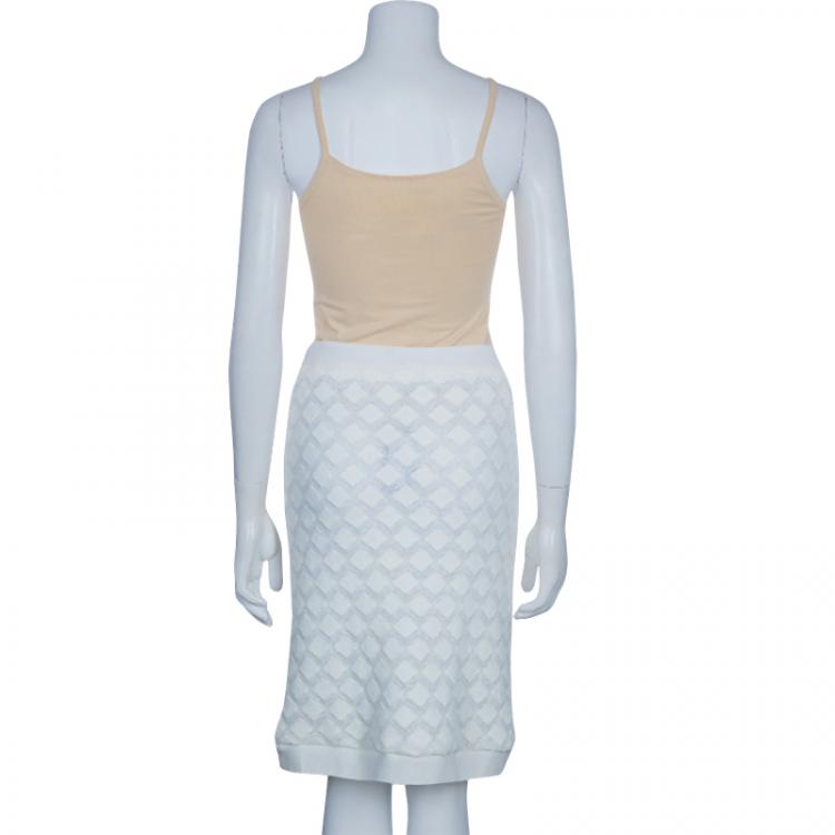 Pre Owned Derek Lam White Crochet Skirt S