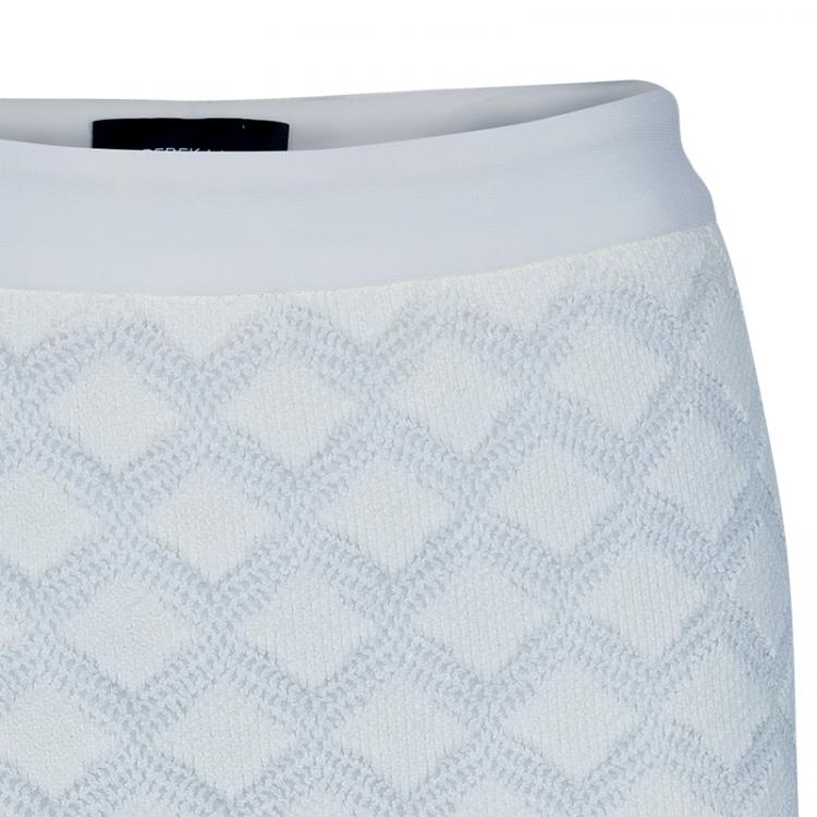 Pre Owned Derek Lam White Crochet Skirt S