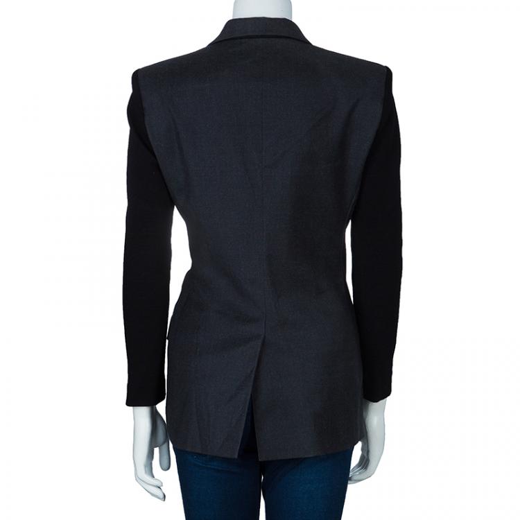 Pre Owned Derek Lam Contrast Sleeve Wool Jacket M