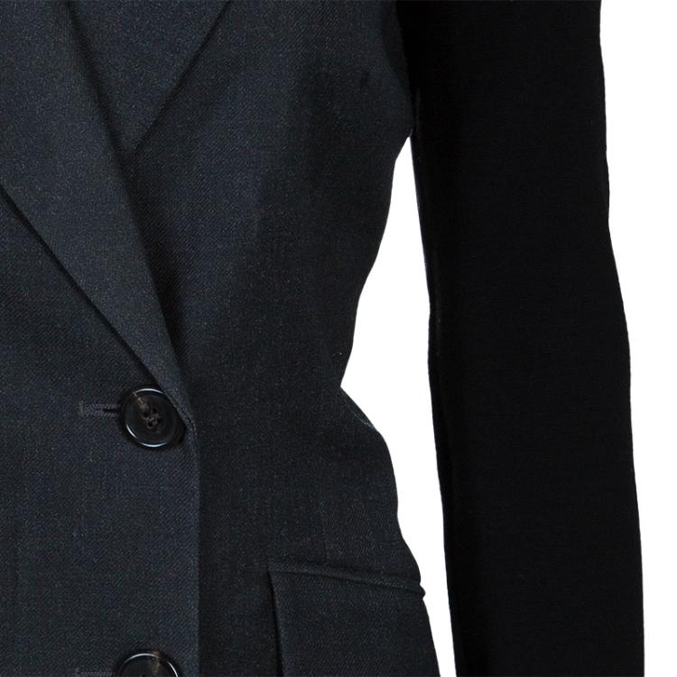 Pre Owned Derek Lam Contrast Sleeve Wool Jacket M