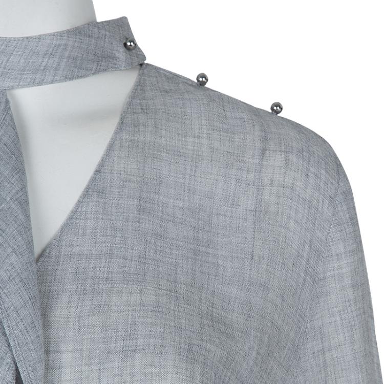 Pre Owned 10 Crosby Derek Lam Grey Long Sleeve Top M