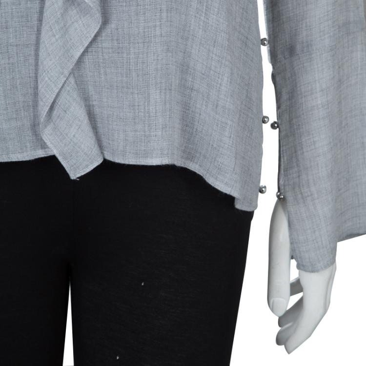 Pre Owned 10 Crosby Derek Lam Grey Long Sleeve Top M