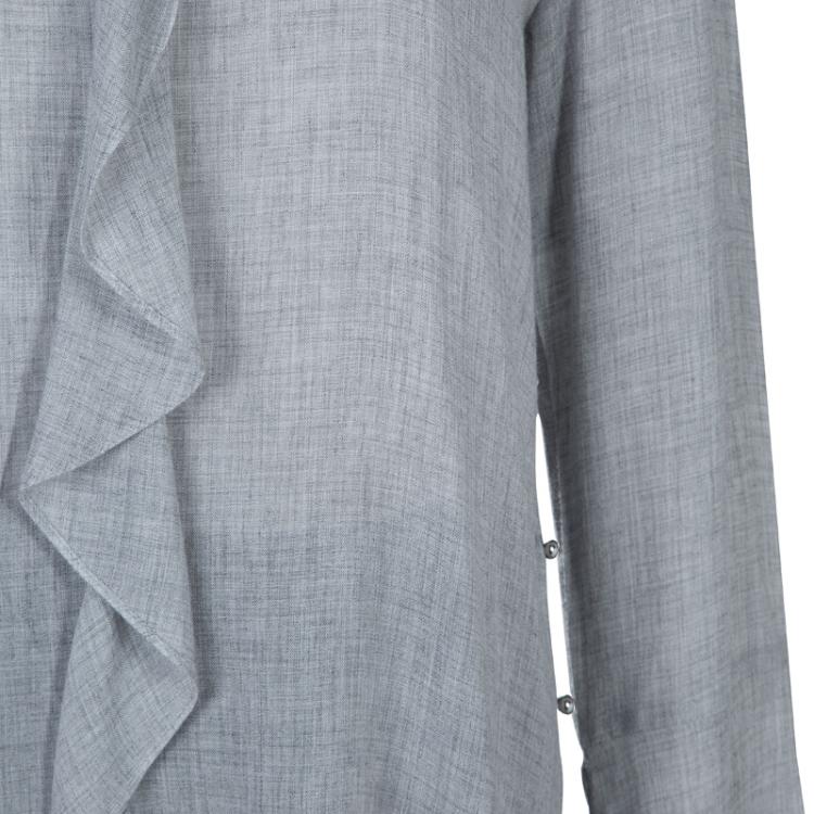 Pre Owned 10 Crosby Derek Lam Grey Long Sleeve Top M