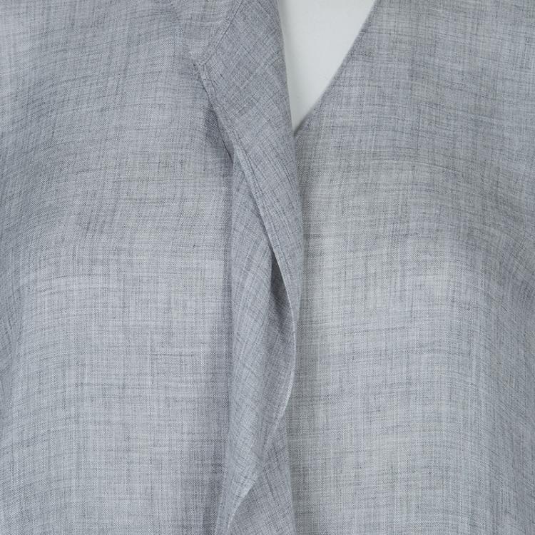 Pre Owned 10 Crosby Derek Lam Grey Long Sleeve Top M