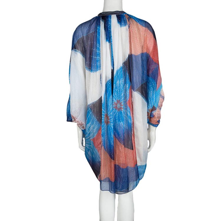مملوكة مسبقًا Diane Von Furstenberg Batik Land Print Fleurette Kaftan Dress L