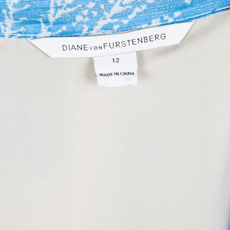 مملوكة مسبقًا Diane Von Furstenberg Batik Land Print Fleurette Kaftan Dress L