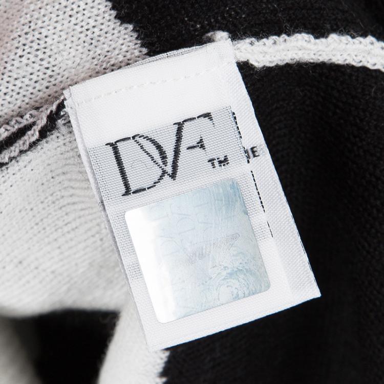 Pre Owned Diane Von Furstenberg Monochrome Wool Daphne Sweater L