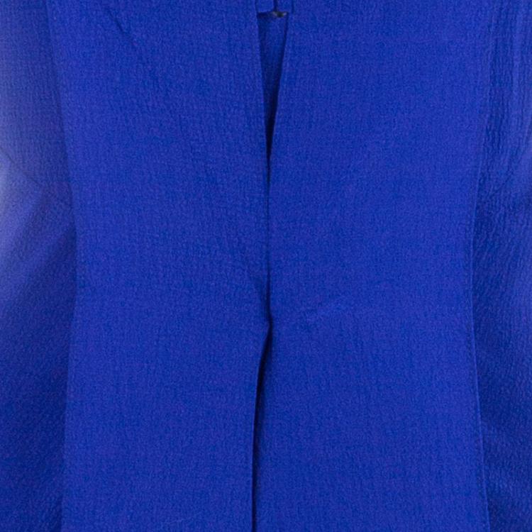 Pre Owned Diane Von Furstenberg Panos Silk Cobalt Dress M