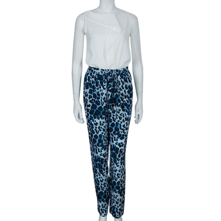 Pre Owned Diane Von Furstenberg Bennet Two Print Trousers L