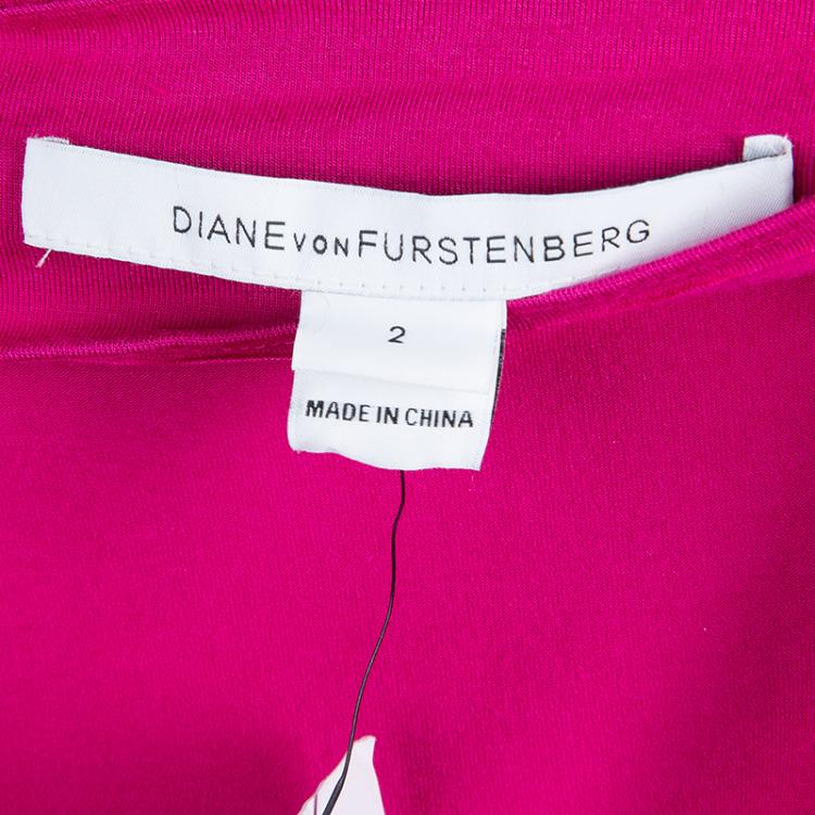مملوكة مسبقًا Diane von Furstenberg New Julian Two Mini Pink Dahlia Wrap Dress S