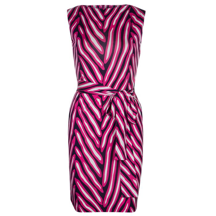 Pre Owned Diane von Furstenberg Herrin Print Dress XS