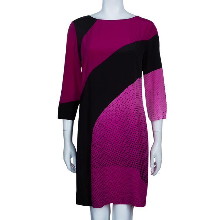 مملوكة مسبقًا Diane Von Furstenberg Pink Sienna Printed Dress L