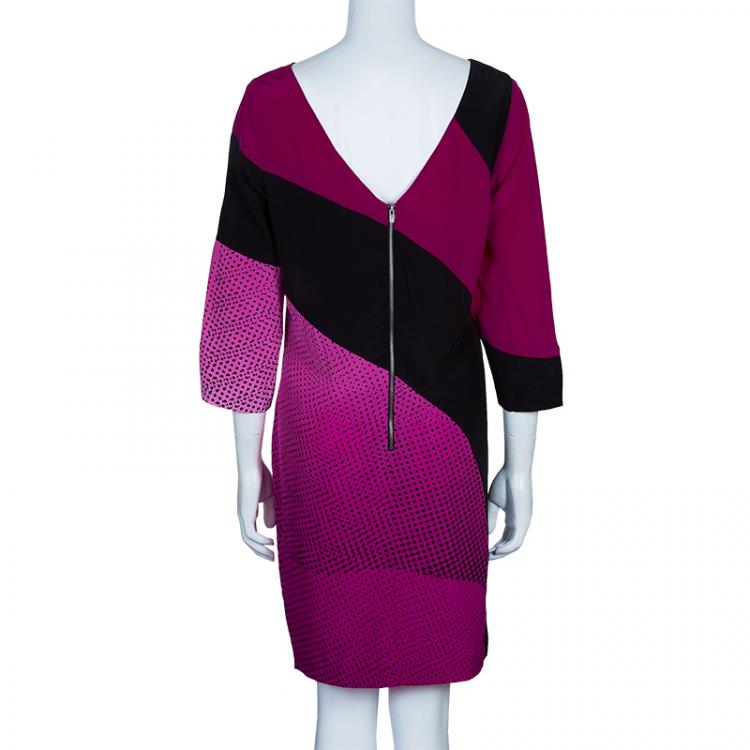 مملوكة مسبقًا Diane Von Furstenberg Pink Sienna Printed Dress L