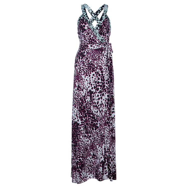 مملوكة مسبقًا Diane von Furstenberg Samson Printed Maxi Wrap Dress M