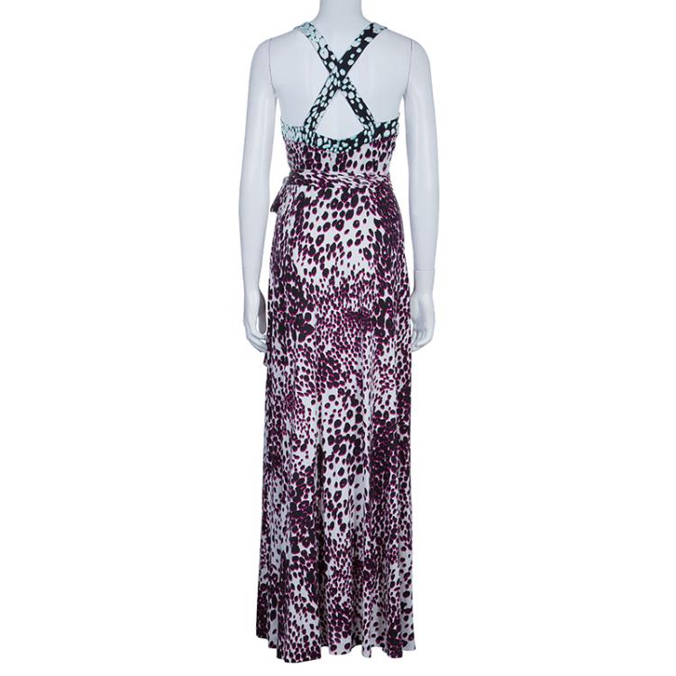 مملوكة مسبقًا Diane von Furstenberg Samson Printed Maxi Wrap Dress M