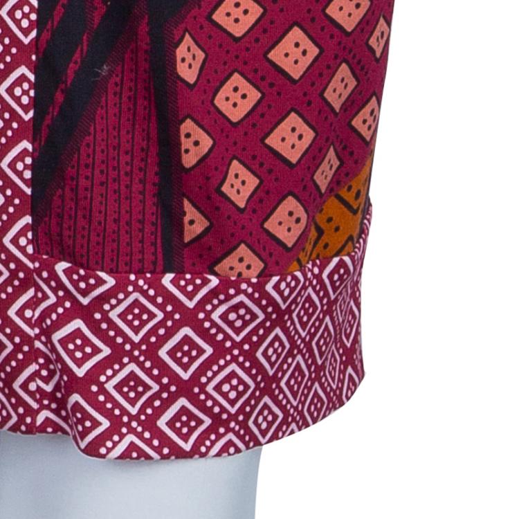 Pre Owned Diane von Furstenberg Multicolor Rose Long Tunic Dress M