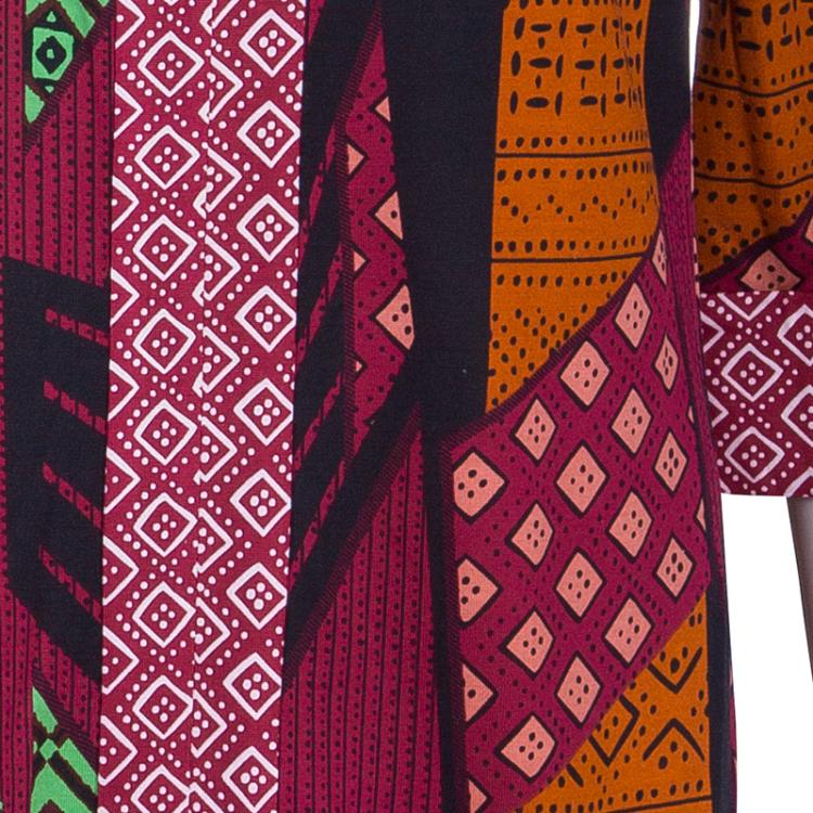 Pre Owned Diane von Furstenberg Multicolor Rose Long Tunic Dress M