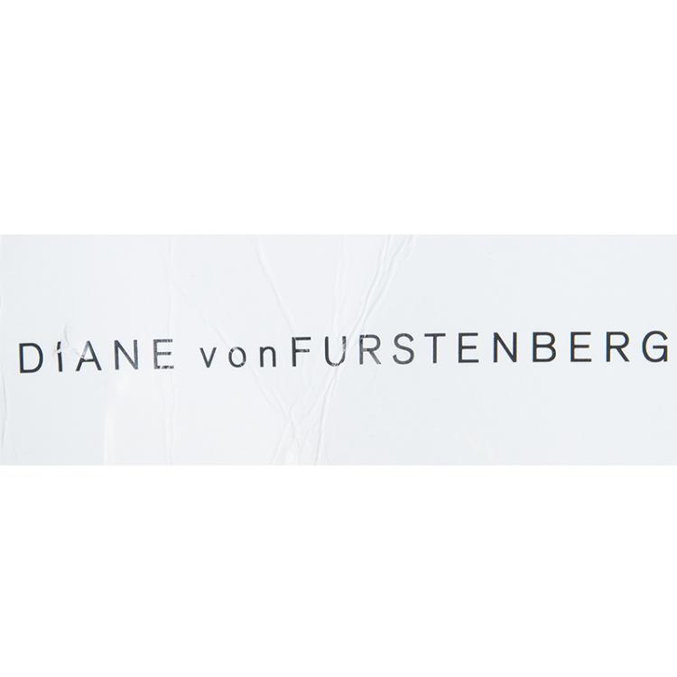 Pre Owned Diane Von Furstenberg Black Button Front Short Sleeve Knit Charo Dress M