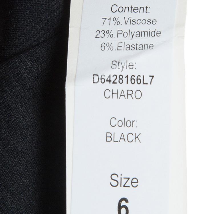 Pre Owned Diane Von Furstenberg Black Button Front Short Sleeve Knit Charo Dress M