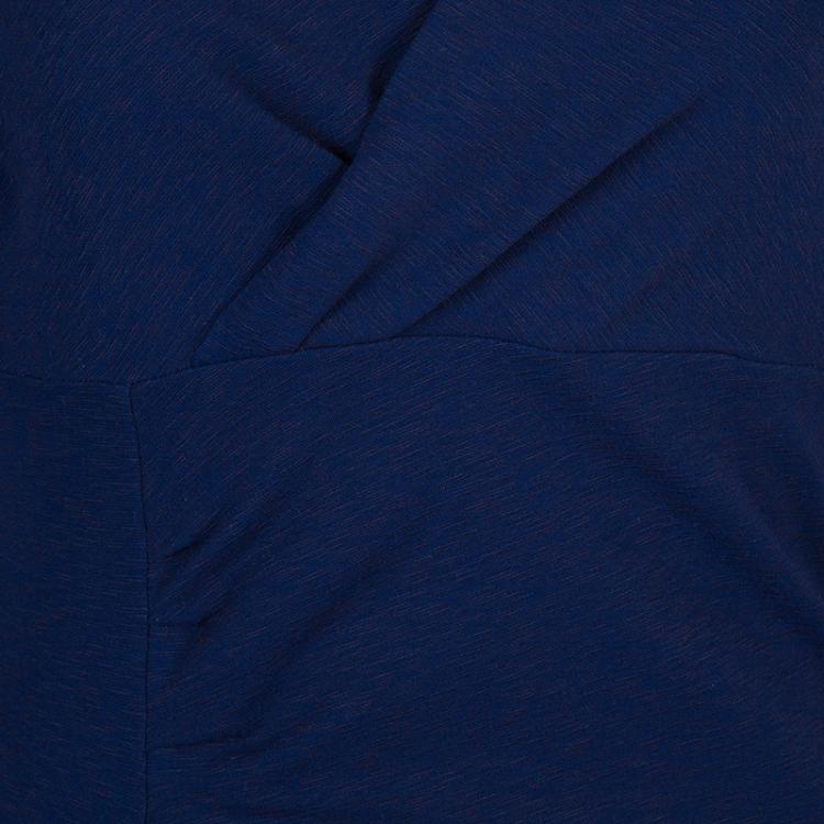 Pre Owned Diane Von Furstenberg Purple Knit Ruched Side Basuto Dress M