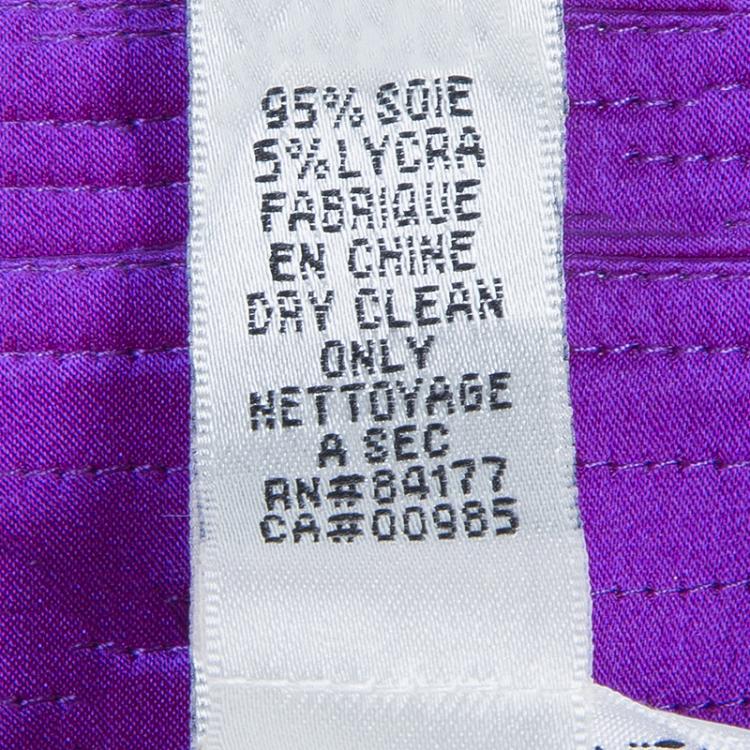 Pre Owned Diane Von Furstenberg Purple Silk Wraparound Long Sleeve Ariana Blouse L